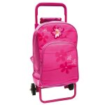 Sac � dos � roulettes barbie fleur 35 cm - maternelle multicolore