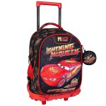 Sac � dos � roulettes cars lightning mcqueen 3 compartiments 45 cm jaune