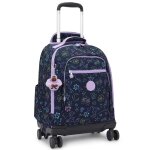 Sac � dos � roulettes enfant kipling new zea 50 cm 4 roues violet / vert / rose