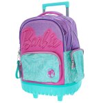 Sac � dos � roulettes fille barbie 2 compartiments multicolore