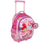 Sac � dos � roulettes fille - disney princesses - trolley enfant multicolore