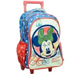 Sac � dos � roulettes fille - imprim� minnie flowers - licence disney rose / multicolore