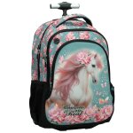Sac � dos � roulettes fille licorne unicorns are real 48 cm bleu lagon