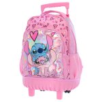 Sac � dos � roulettes fille lilo & stitch 2 compartiments multicolore