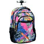 Sac � dos � roulettes fille - motif savane multicolore