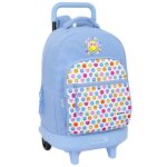 Sac � dos � roulettes fille - smiley world - trolley haut de gamme multicolore