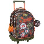 Sac � dos � roulettes gar�on 45 cm 3 compartiments zipp�s outdoor noir / kaki / gris