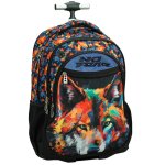 Sac � dos � roulettes gar�on no fear loup colors 48 cm - trolley scolaire multicolore