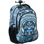 Sac � dos � roulettes gar�on imprim� robot no fear 48 cm bleu / gris / noir