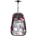 Sac � dos � roulettes kuromi 44 cm � poches zipp�es noir / gris / anthracite / gri