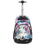 Sac � dos � roulettes loup floral 44 cm - 2 cpt multicolore