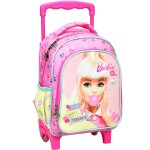 Sac � dos � roulettes maternelle fille - barbie imprim� chewing - gum - compact et pratique rose bonbon ...