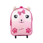 Sac  dos  roulettes maternelle kids chiot rose