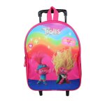 Sac  dos  roulettes maternelle les trolls rose