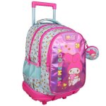Sac � dos � roulettes my melody 45 cm trolley - hello kitty multicolore