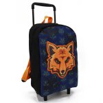 Sac � dos � roulettes renard 34 cm avec poign�e extractible bleu / noir / noir