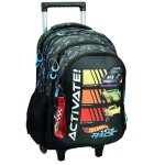 Sac � dos � roulettes scolaire gar�on hot wheels activate 46 cm noir / bleu