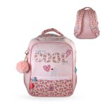 Sac � dos scolaire 2 compartiments kip graou rose l�opard