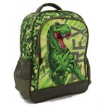 Sac � dos scolaire dinosaure t - rex motif camouflage 41 cm vert