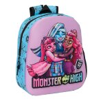 Sac � dos scolaire fille 3d en textile monster high rose / multicolore