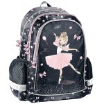 Sac � dos scolaire fille danseuse ballerine avec 2 compartiments 38 cm noir / rose