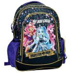 Sac � dos scolaire fille imprim� galaxie 2 compartiments monster high noir / violet / bleu