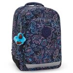 Sac � dos scolaire fille kipling class room polyester motif disco fish bleu / rose / bleu