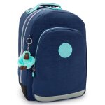 Sac � dos scolaire fille kipling class room polyester motif resort navy bleu / rose / bleu