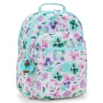 Sac � dos scolaire fille kipling seoul en tissu synth�tique imprim� floral vert / rose