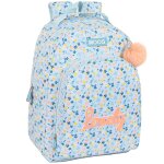 Sac � dos scolaire fille moos lovely imprim� floral 42 cm bleu ciel