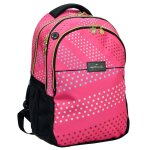 Sac � dos scolaire fille motif � pois en nylon / polyester hallmark blanc / rose / gris