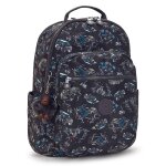 Sac � dos scolaire gar�on kipling seoul en tissu synth�tique imprim� noir / bleu