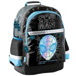 Sac � dos scolaire gar�on spiderman masque avec 2 compartiments 42 cm noir / bleu / gris