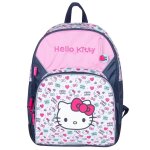 Sac � dos scolaire fille motif hello kitty dos mouss� renforc� 42 cm blanc / rose / bleu