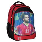 Sac � dos scolaire motif joueur de football salah 48 cm rouge / bleu / jaune