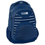 Sac � dos scolaire pois blancs 2 compartiments 43 x 31 x 19 cm bleu