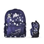 Sac � dos scolaire r�versible 2 compartiments shark bleu