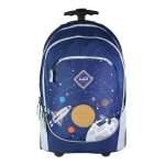 Sac  dos scolaire  roulettes cosmos bleu