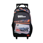 Sac � dos scolaire � roulettes fast and furious noir