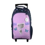 Sac  dos scolaire  roulettes lili lou violet