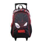 Sac  dos scolaire  roulettes marvel spider - man noir