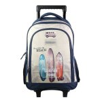 Sac  dos scolaire  roulettes offshore van & surf beige