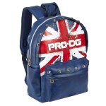 Sac � dos scolaire similicuir imprim� union jack pro - dg london beast bleu
