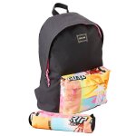 Sac � dos scolaire avec trousse rip curl double dome 2 compartiments rose