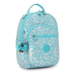 Sac � dos seoul s 35 cm motif feuilles kipling 14 l bleu clair