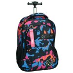 Sac � dos trolley fille maui & sons leaf heat 48 cm noir / rose / bleu