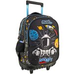 Sac � dos trolley gar�on 3 compartiments astronaute rocket travel 45 cm noir / bleu / blanc