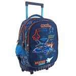 Sac � dos trolley gar�on 3 compartiments aviation order 45 cm bleu / orange