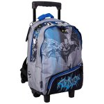 Sac � dos trolley gar�on batman en tissu imprim� 2 compartiments 41 cm gris / bleu / noir