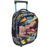 Sac � dos trolley gar�on t - rex motif textile bleu